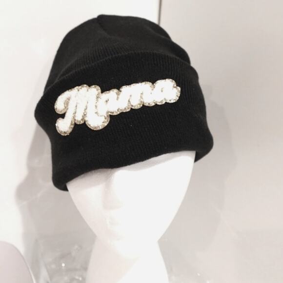 Mama Black Beanie Cap NWT - Picture 2 of 3